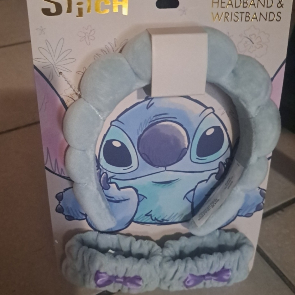Disney Light Blue Plush Headband and Wristbands Set - Stitch